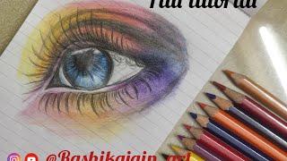 How To Draw Realistic Eye with Colour pencils  @Rashikajain_art