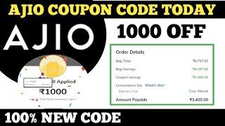 ajio coupon code today 1000 off || ajio coupon code 2024 || ajio ka coupon