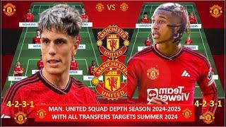 Man United Squad Depth Man Utd Potential LineUp Ft Transfers Target Summer 2024 First & Reserve Team