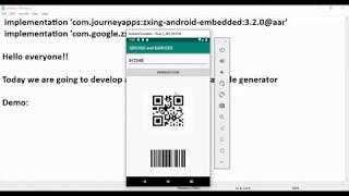 Android Studio Tutorial - Barcode and QRcode generator