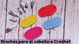 Como tejer broches para el cabello a Crochet/How to crochet hair clips