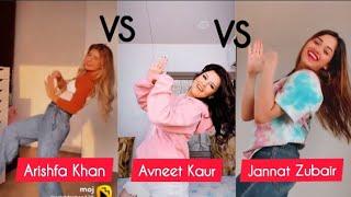 Jannat Zubair VS Avneet Kaur VS Arishfa Khan Who's dance is Best ??On Same Sound#Dance#Competition