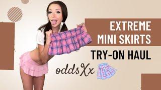 Odds Parker| Extreme Mini Skirt Try-On Haul | Cheeky, 4K