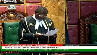 NATIONAL ASSEMBLY 25TH JUNE 2024, MORNING SESSION