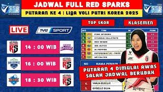 Red Spark Hari Ini - Jadwal Red Sparks 2025 Putaran 4 - Jadwal Liga Voli Putri Korea 2025