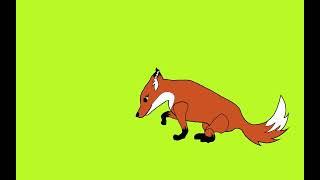 Fancy 2D Cartoon Fox Green Screen