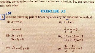 10 th (NCERT) Maths-PAIR OF LINEAR EQUATIONS IN TWO VARIABLES EXERCISE- 3.3 (Solution) | Pathshala