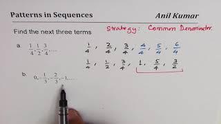 Pattern in Sequence with Fractions Find Next 3 terms