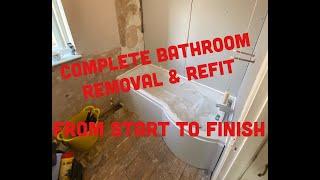 COMPLETE BATHROOM REFURB from start to finish including REMOVAL,TILING & REFIT Video