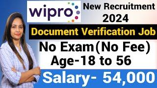 Wipro Document Verification Job | Wipro Recruitment 2024|WIPRO Work From Home Jobs | Jobs June 2024