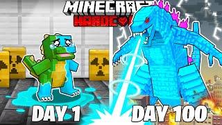 I Survived 100 Days as DIAMOND GODZILLA in HARDCORE Minecraft