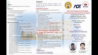 ATAL AICTE Sponsored  Online Faculty Development Program | Day 1