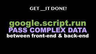 Apps Script Web App - Passing Complex Data between Server & Front-end