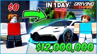 Going From Poor to BUGATTI DIVO in A DAY! | ROBLOX Driving Empire