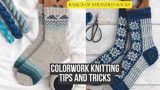 Basics of Colorwork or Stranded Knitting- Tips and tricks | FREE Sock knitting pattern