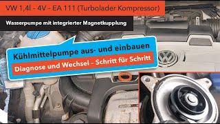 Kühlmittelpumpe / Wasserpumpe aus- und einbauen am VW 1,4 l  4V  EA 111 (Turbolader Kompressor)