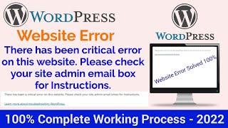There Has Been A Critical Error On Your Website | Critical Errors - WordPress (100% Solution) |