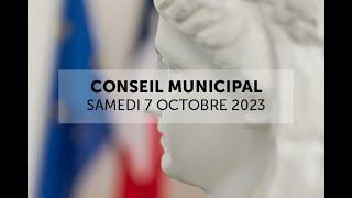 Conseil municipal du 7 octobre 2023