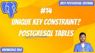 Constraints In PostgreSQL | UNIQUE Key Constraint In PostgreSQL | Best PostgreSQL Tutorial Video #14