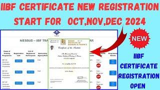 IIBF Certificate New Registration 2024 | New Registration Open for OCT,NOV,DEC 2024 #csc #iibf