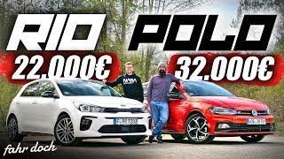 10.000€ Unterschied? VW POLO 1.0 TSI vs KIA RIO GT-LINE 1.0 T-GDI | KLEINWAGEN DUELL | Fahr doch