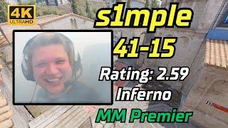 s1mple drops 41Kills on Premier rt:2.59 (Inferno) | 2024.06.14 | CS2 POV/DEMO