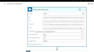 Saving email attachments and contents to a Sharepoint Document Library using Microsoft Flow