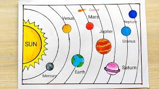 Solar System Drawing | How to Draw Solar System | Solar System Planets Drawing | Solar System