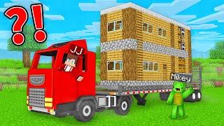 How JJ and Mikey Build SECRET VILLAGE Base on TRUCK in Minecraft? - Maizen