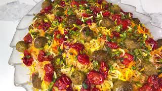 Persian Sour Cherry Rice With Meatballs Recipe (albaloo polo/آلبالو پلو) | Flavorsome Kitchen