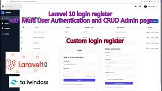 Laravel 10 Login Register with Multi User Authentication and CRUD Admin Page
