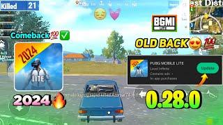 Pubg Lite Old 0.28.0 New Update 2024 | Pubg Mobile Lite 0.28.0 Comeback Update 2024 