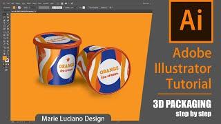 3D Packaging with Adobe Illustrator, step by step tutorial - how to design 3D ice-cream graphic pack