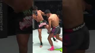 Vietnam's top fighter unleashed a series of kicks, causing his opponent to tumble across the mat