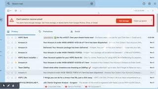 How to Clean up space in Gmail | Gmail Storage full | Cant send or receive emails in gmail