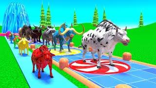 Paint Animals Adventure! Cow to Bison Transformations | Cartoon Animal Magic