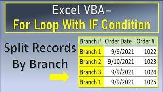 Excel VBA For Loop With IF Condition