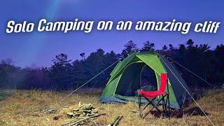 SOLO CAMPING ON AN AMAZING CLIFF • EXPLORING NATURE BEAUTY • CAMPING, COOKING AND BUSHCRAFT