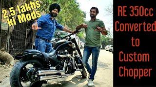 Royal Enfield 350 converted to American Custom Chopper | Ultimate Modifications Done By Onkar Paaji