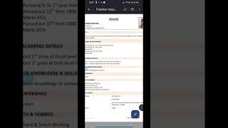 how to make freshers resume in 2 min with mobile phone