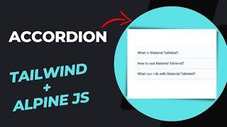 Accordion using Tailwind CSS and Alpine JS tutorial || Tailwind CSS || Alpine JS