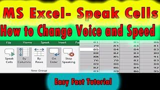 Speak Cells in MS Excel- How to Control Voice and Speed