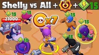 SHELLY vs ALL + 15 Powers + 4500 HP | Who resists the most?