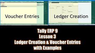 Introduction to Voucher Entries and Ledger Creation in Tally ERP 9 Tutorial - Lesson 3