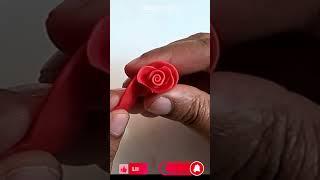 how to make rose with clay || polymer clay rose || easy rose making with clay || clay rose shorts