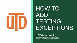Adding Exceptions to Tests:  How to Add Testing Exceptions