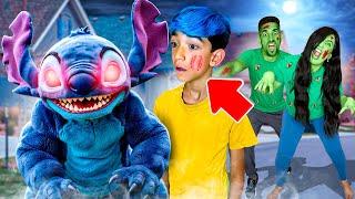 O STITCH MALVADÃO ATACOU O LUCAS E MORDEU MEUS PAIS VIRARAM ZUMBIS ZOMBIE