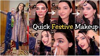 A Quick Glam Party FestiveMakeup Look Tutorial for Beginners