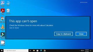 How to Fix This App Can't Open Calculator In Windows 10