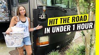 RV Set Up! HOW TO PACK & ORGANIZE AN RV To Hit The Road Fast